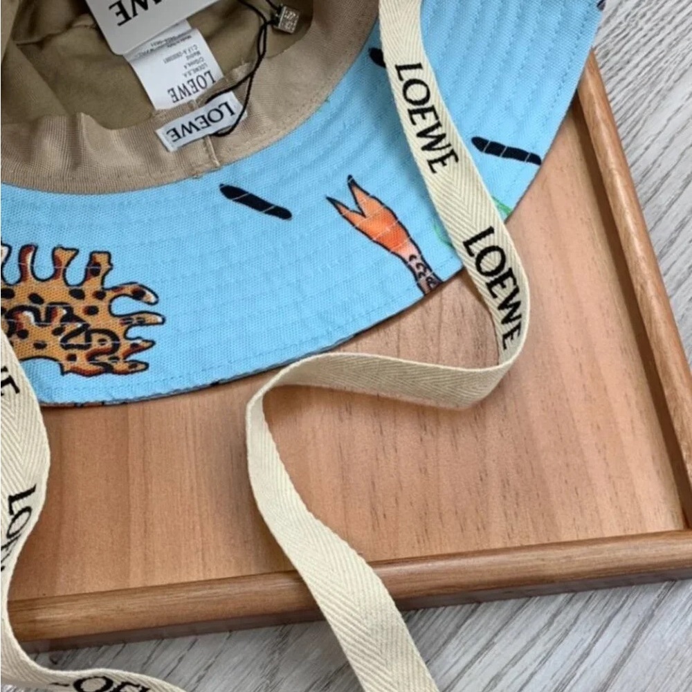LOEWE Blue Bucket Hat with Mermaid Print - Picture 5 of 9